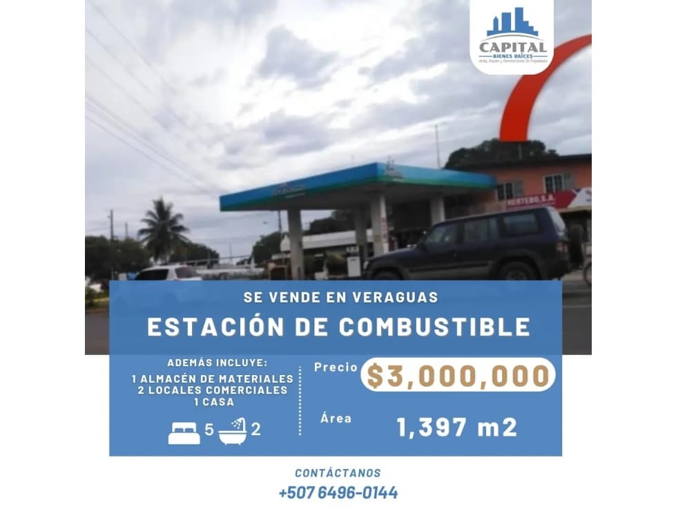 SE VENDE ESTACIÓN DE COMBUSTIBLE EN SANTIAGO - VERAGUAS - 1