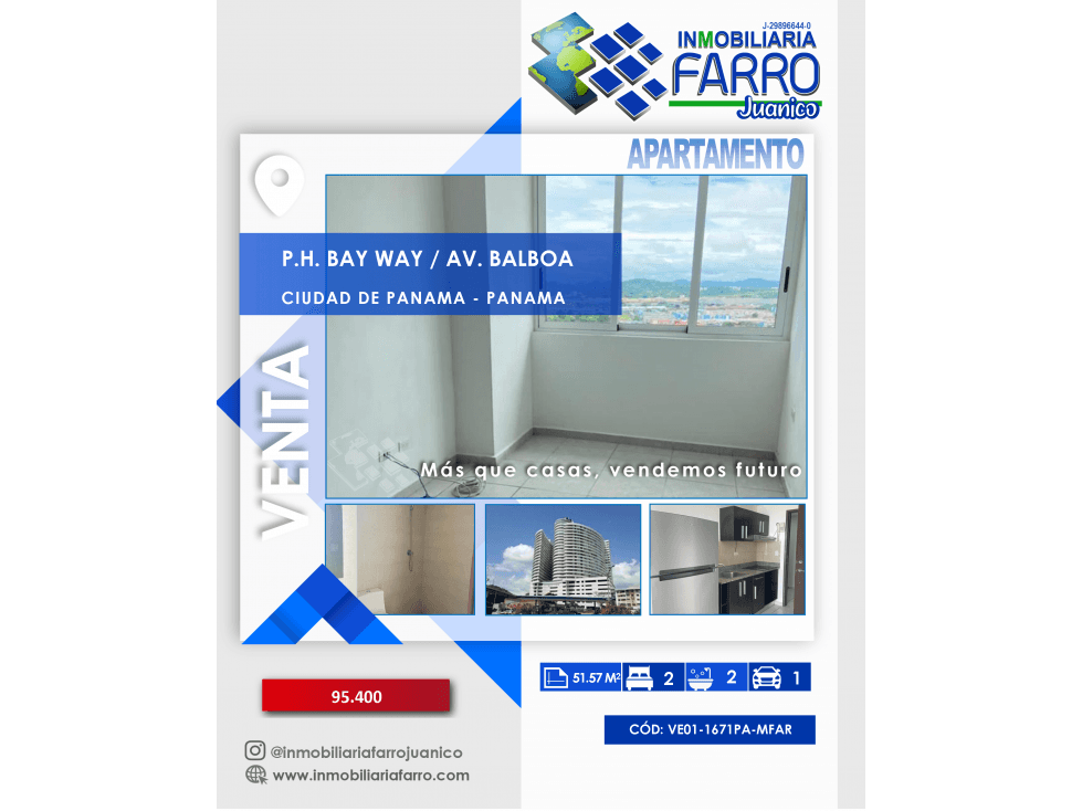 SE VENDE APARTAMENTO P.H BAY VIEW CIUDAD DE PANAMA VE01-1671PA-MFAR - 1